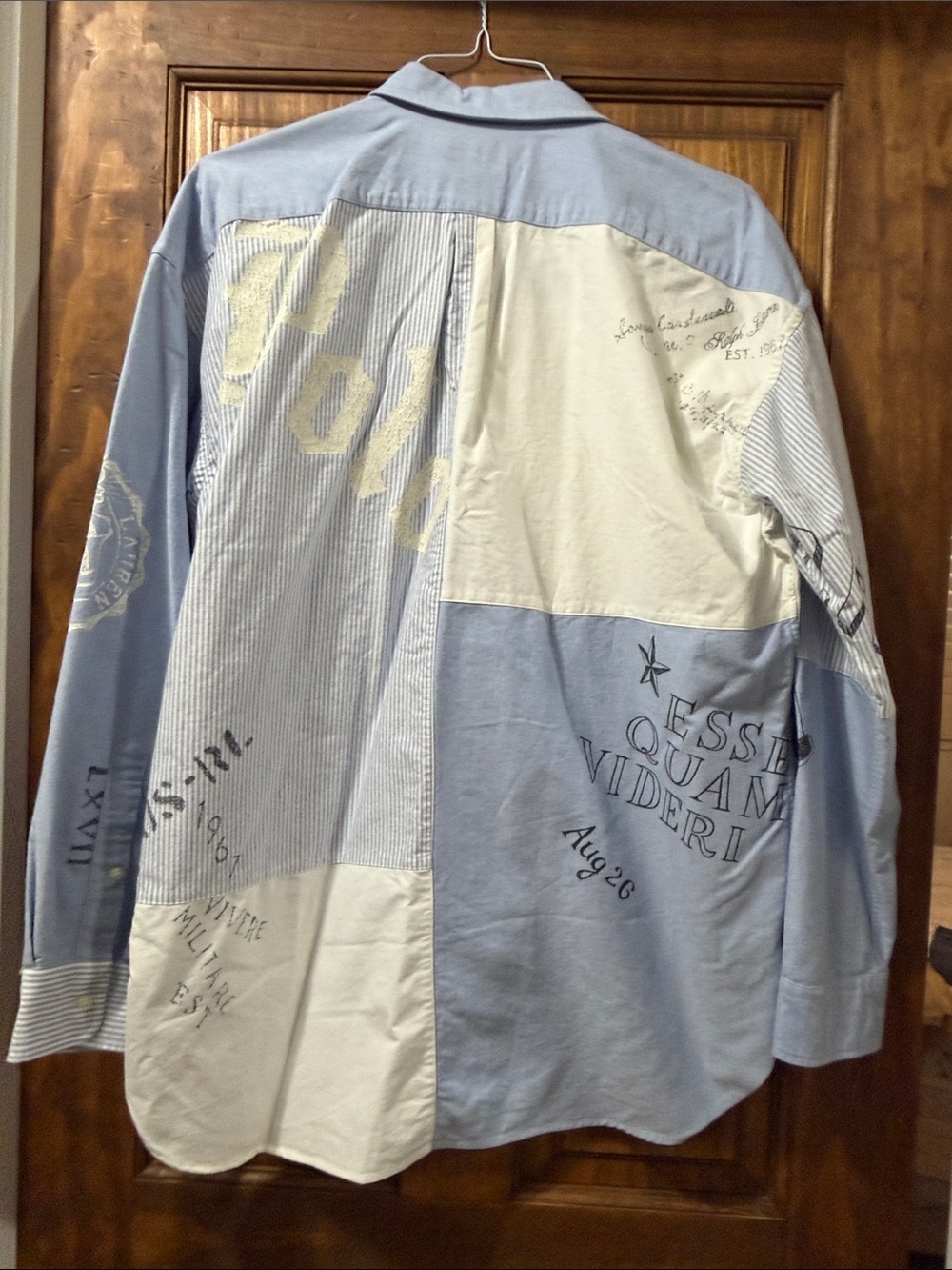 Polo by Ralph Lauren Blue & White Patchwork Button-Down Shirt - Picture 6 of 6